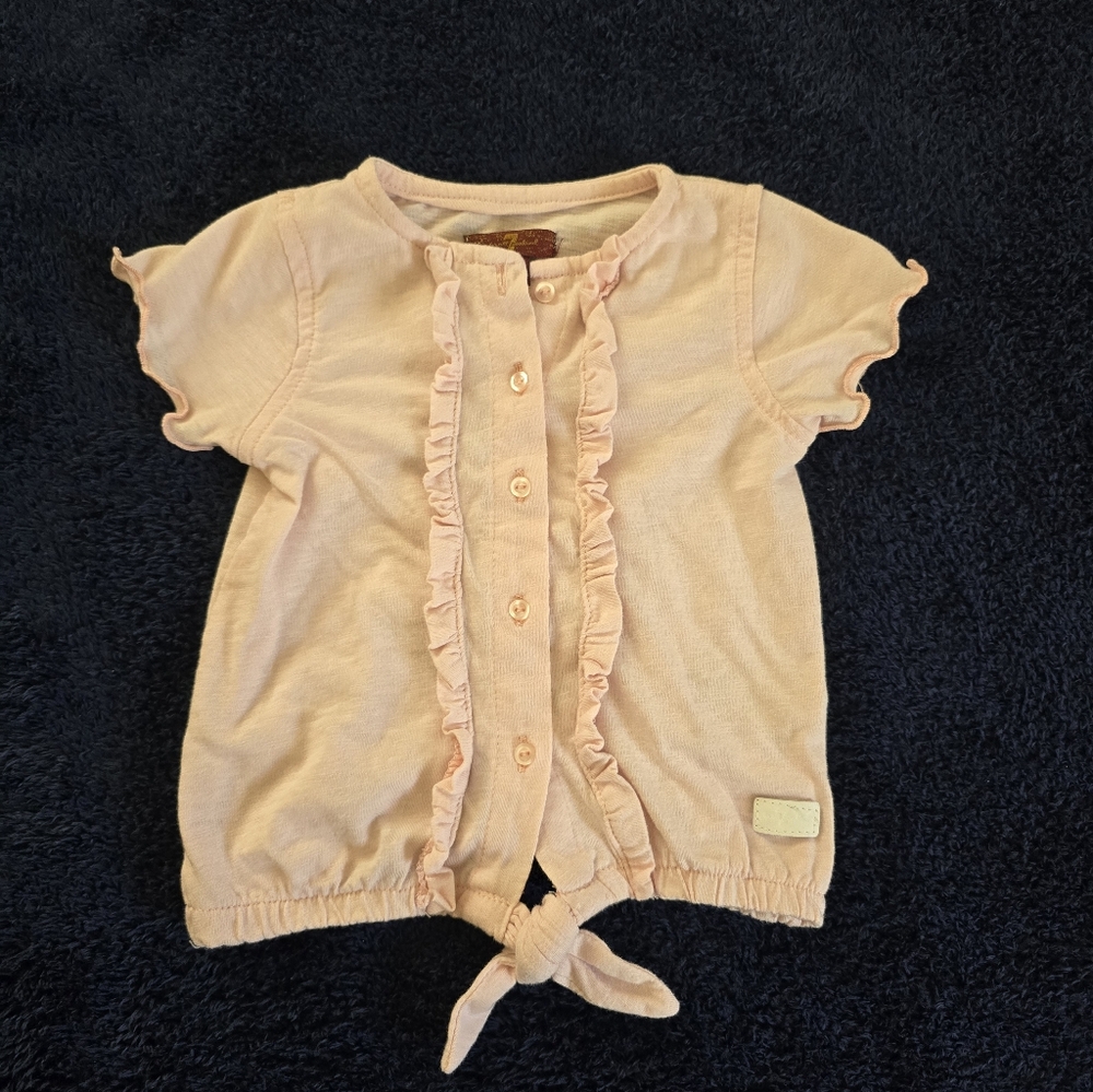 Peach Ruffle Kids Top